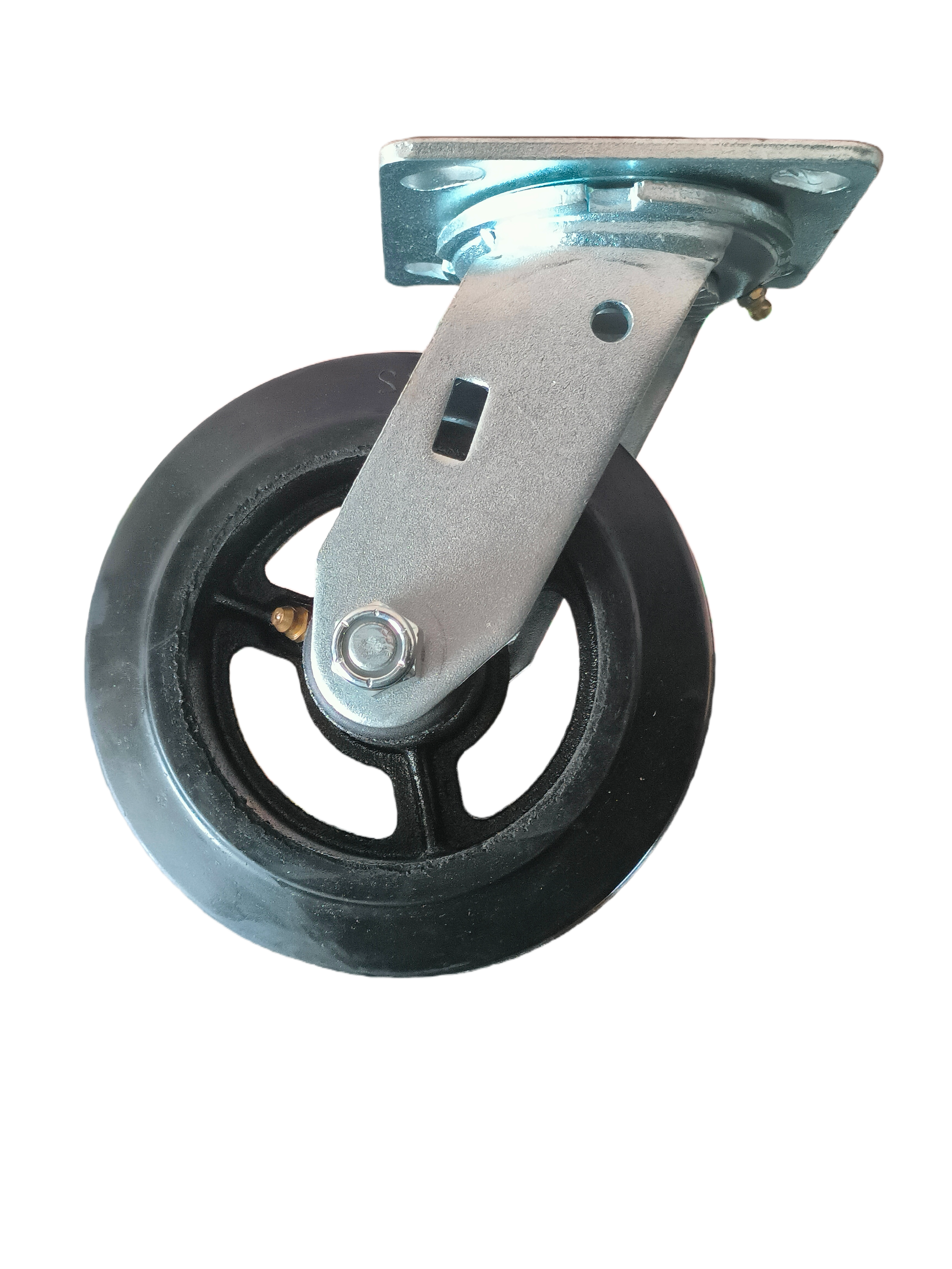 6x2 rubber on iron industrial swivel caster