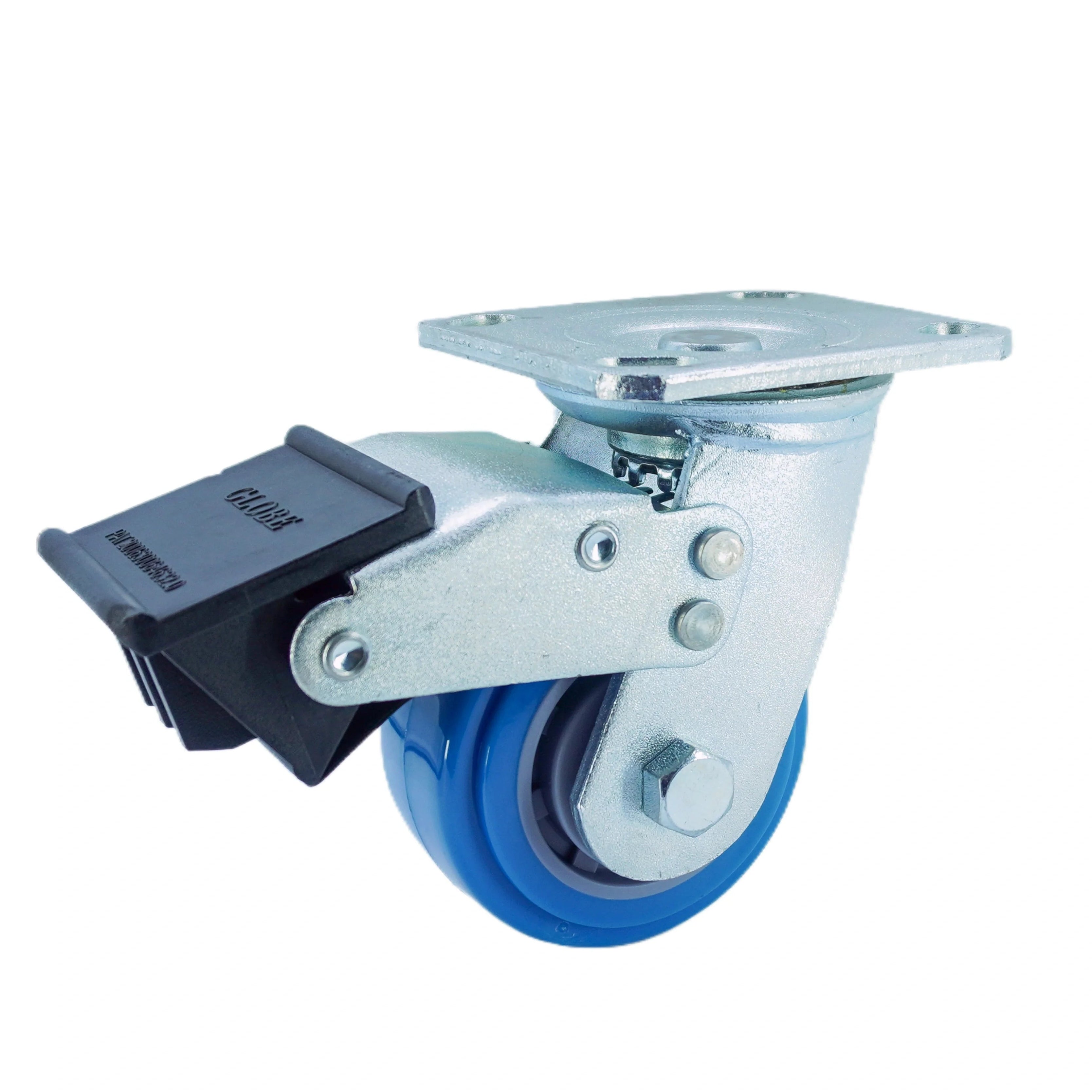 4 inch Premium PU Wheel Plate Swivel Caster with Nylon Total Lock | 617 lbs Capacity