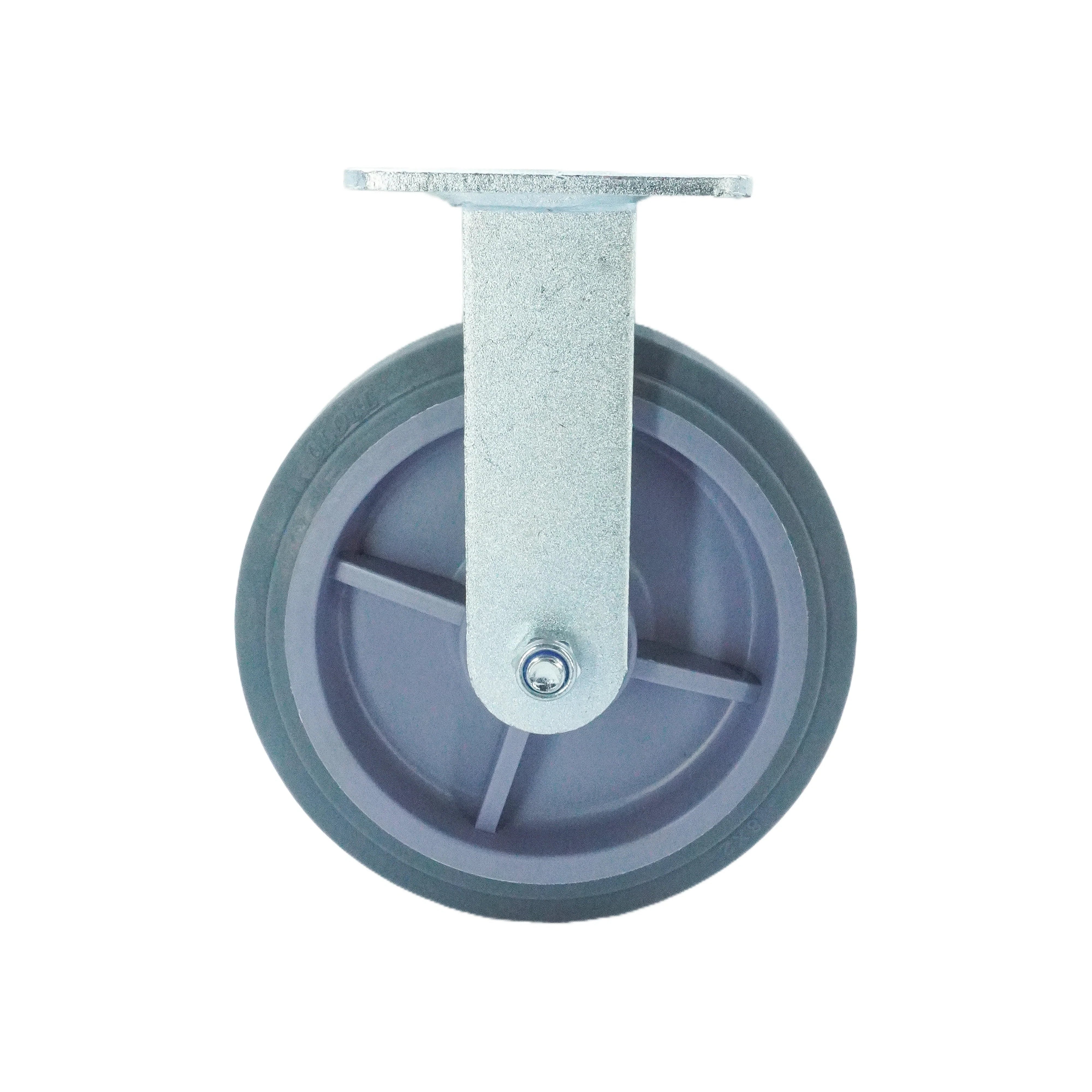8 inch premium TPR rigid caster front view