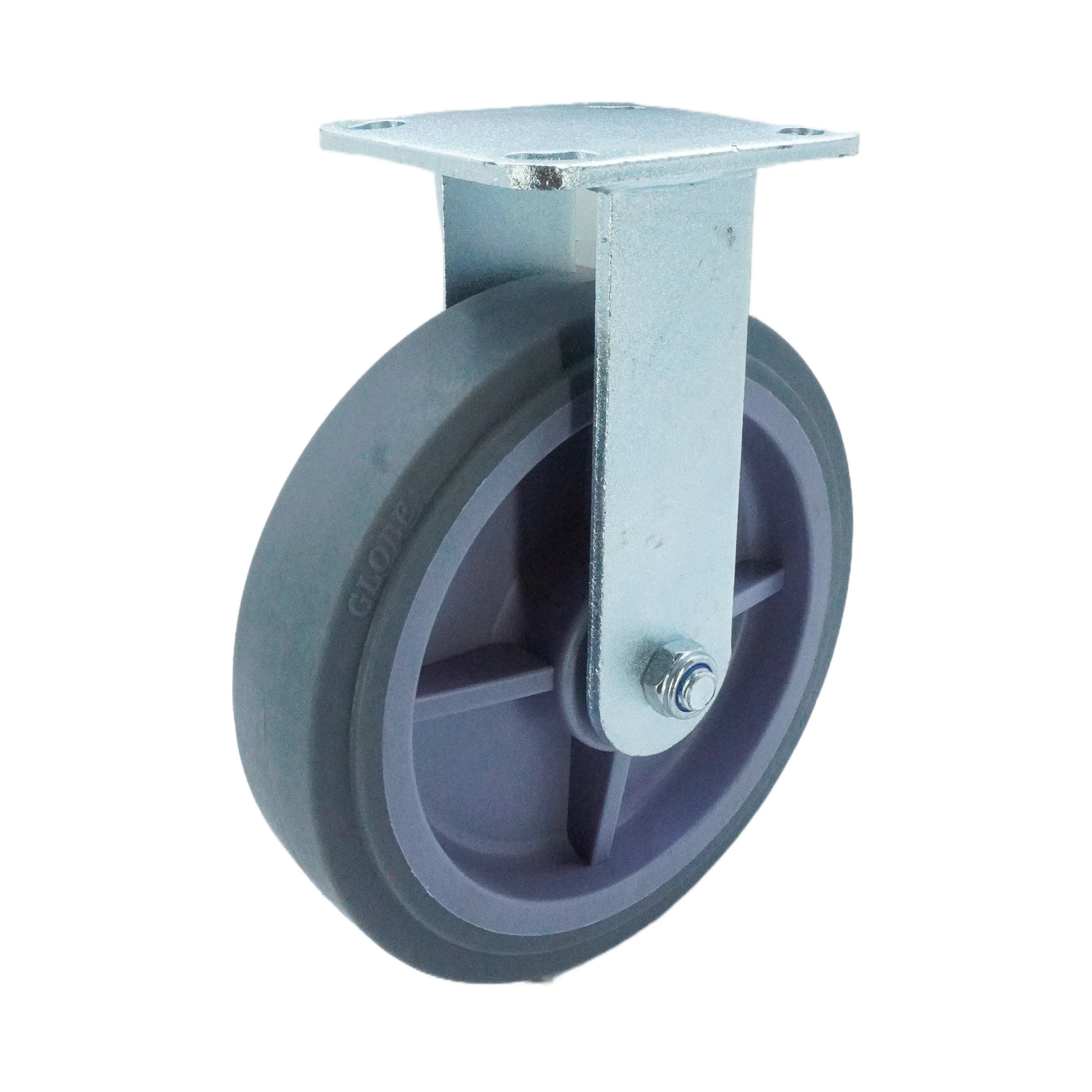 8 inch Premium TPR on Polyolefin Wheel Top Plate Rigid Caster – 683 lbs Capacity