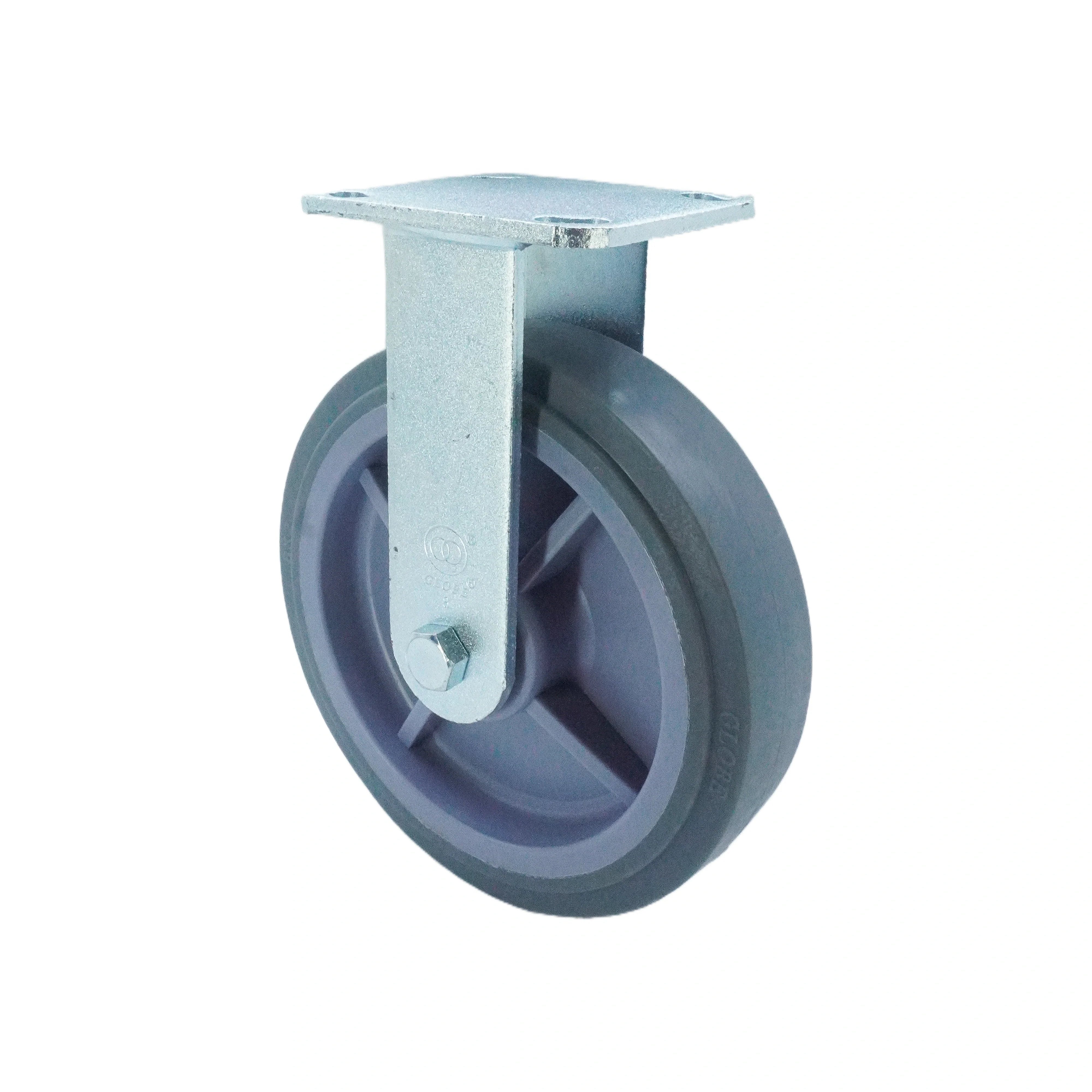 8 inch Premium TPR on Polyolefin Wheel Top Plate Rigid Caster – 683 lbs Capacity
