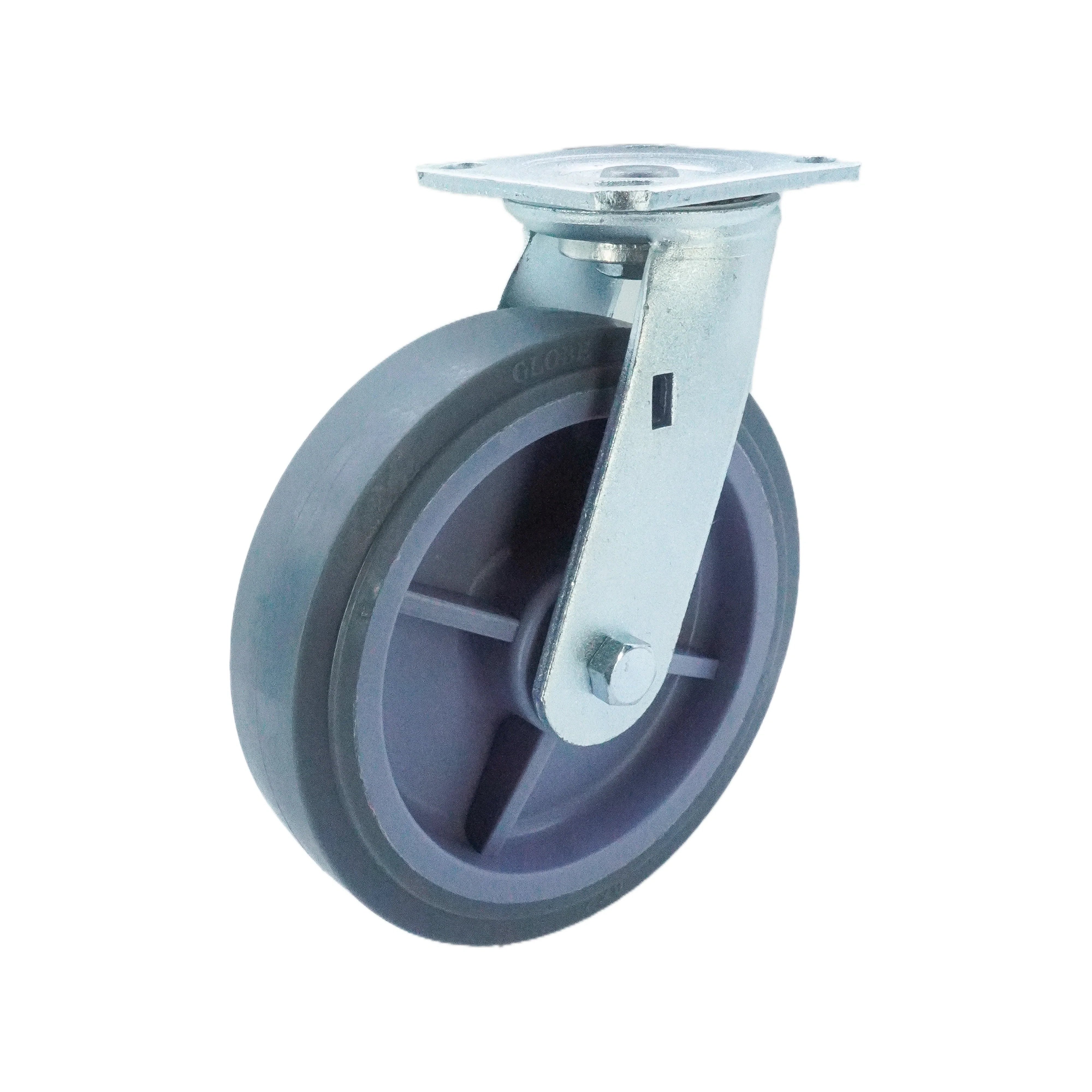 8 inch Premium TPR on Polyolefin Wheel Top Plate Swivel Caster – 683 lbs Capacity