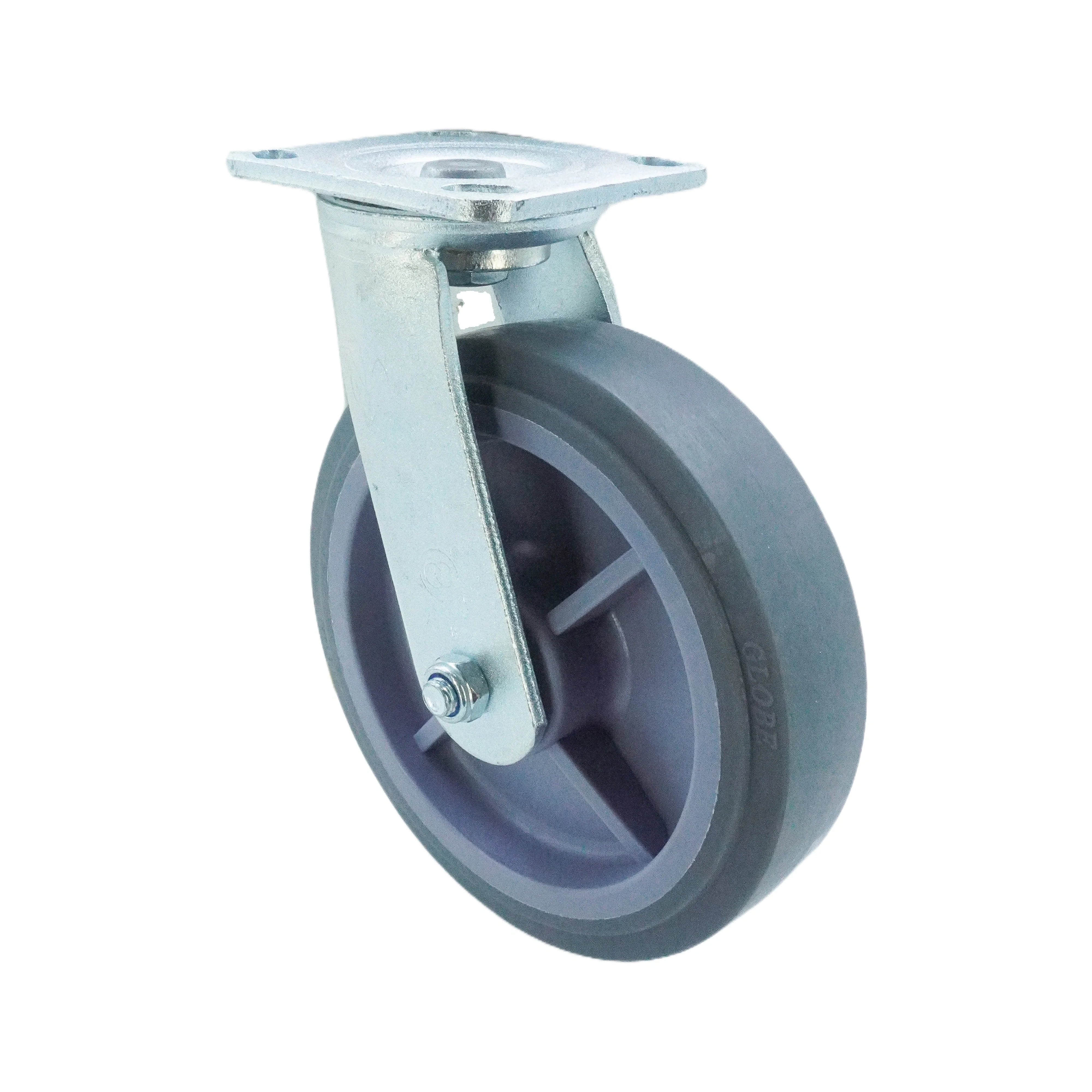 8 inch Premium TPR on Polyolefin Wheel Top Plate Swivel Caster – 683 lbs Capacity