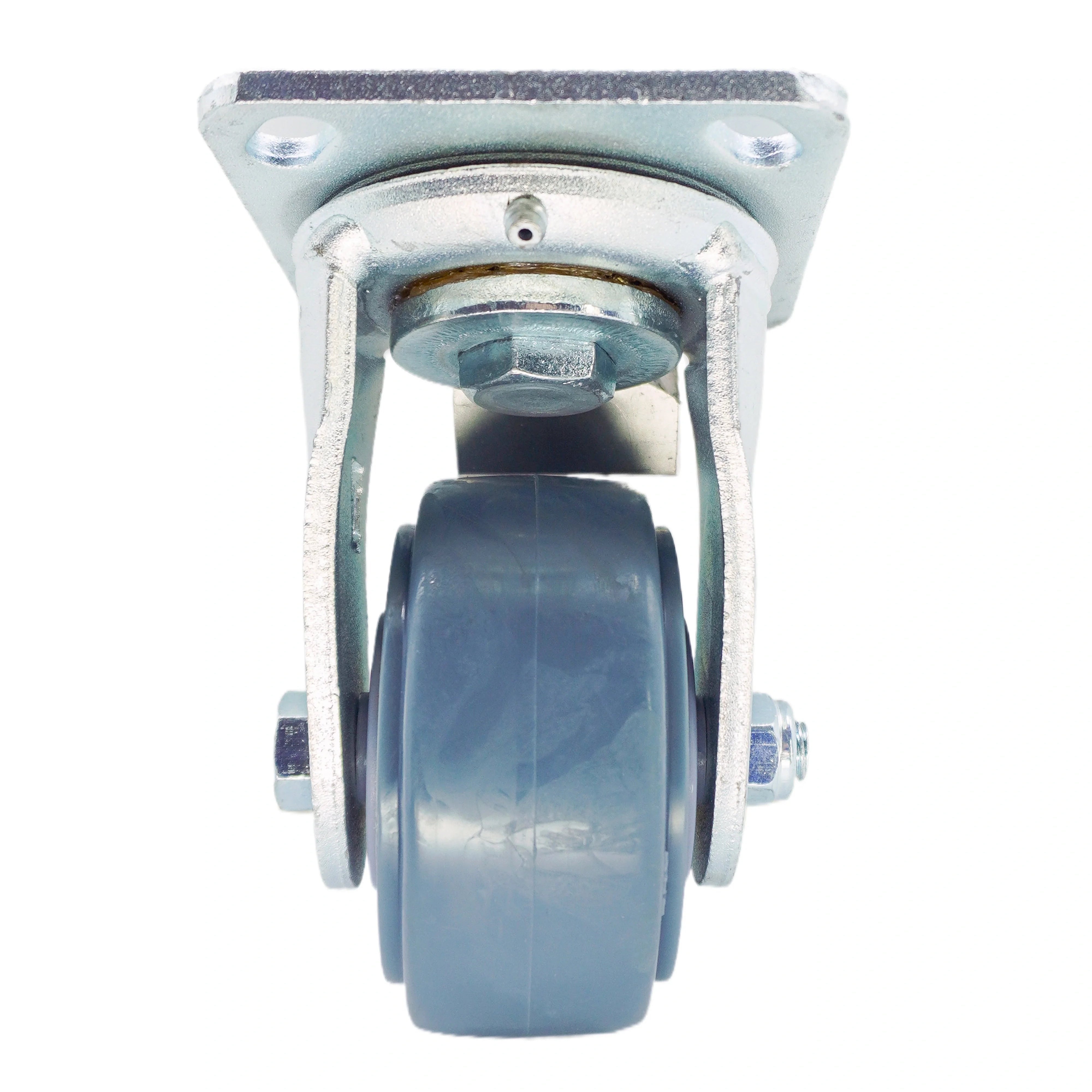 4 inch Premium TPR Wheel Top Plate Swivel Caster with Metal Side Brake | 353 lbs Capacity