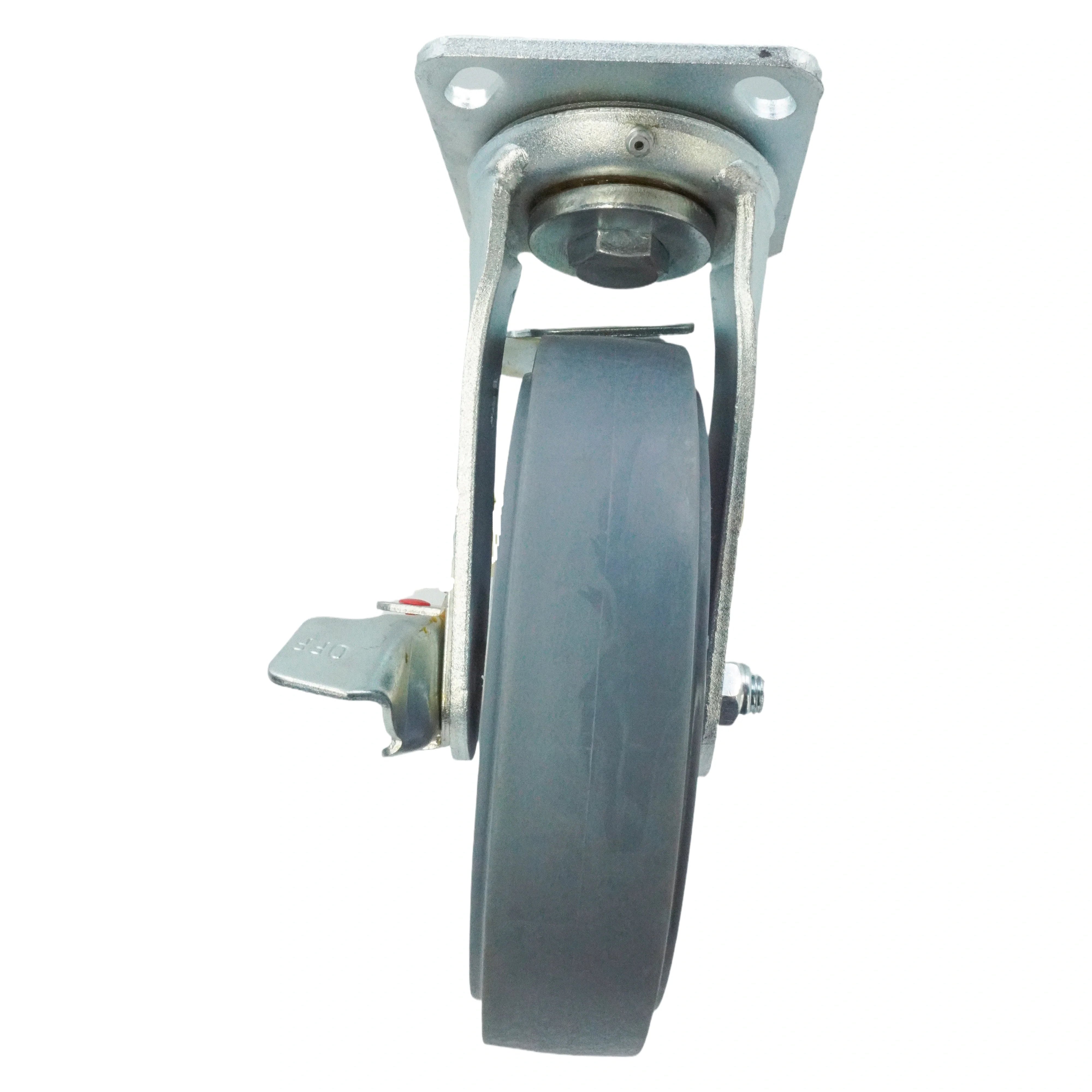 8 inch Premium TPR on Polyolefin Wheel Top Plate Swivel Caster with Side Brake