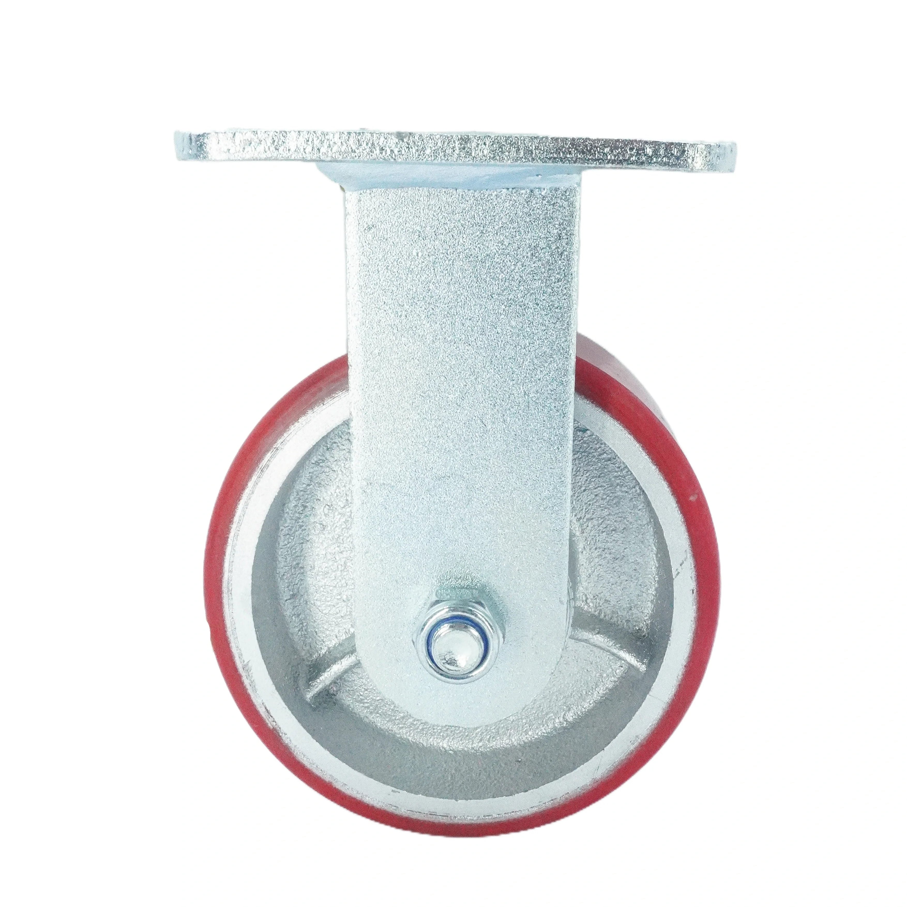 PU on iron rigid caster side angle view