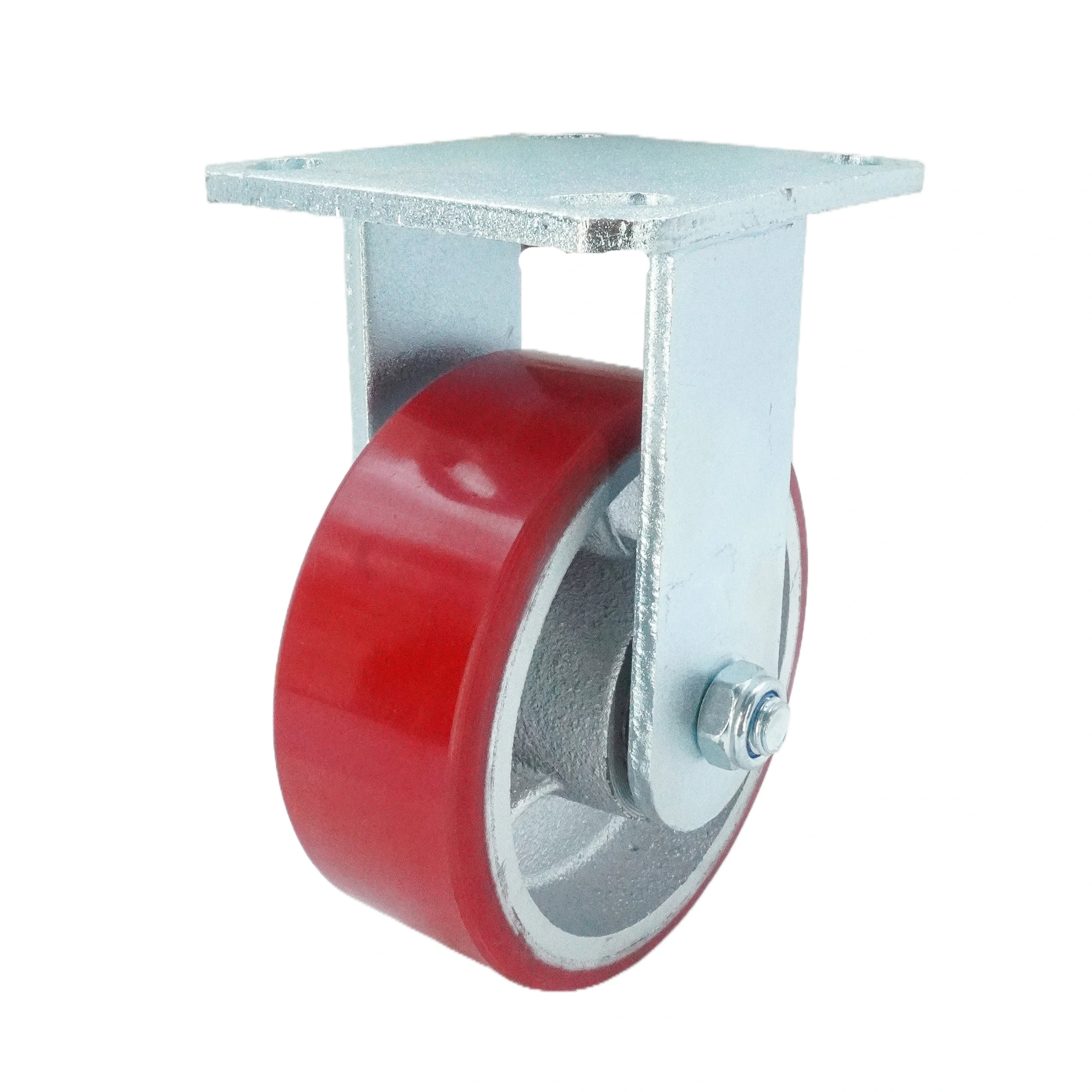 5 inch Polyurethane on Iron Wheel Rigid Caster | 772 lbs Capacity | Industrial Top Plate Caster