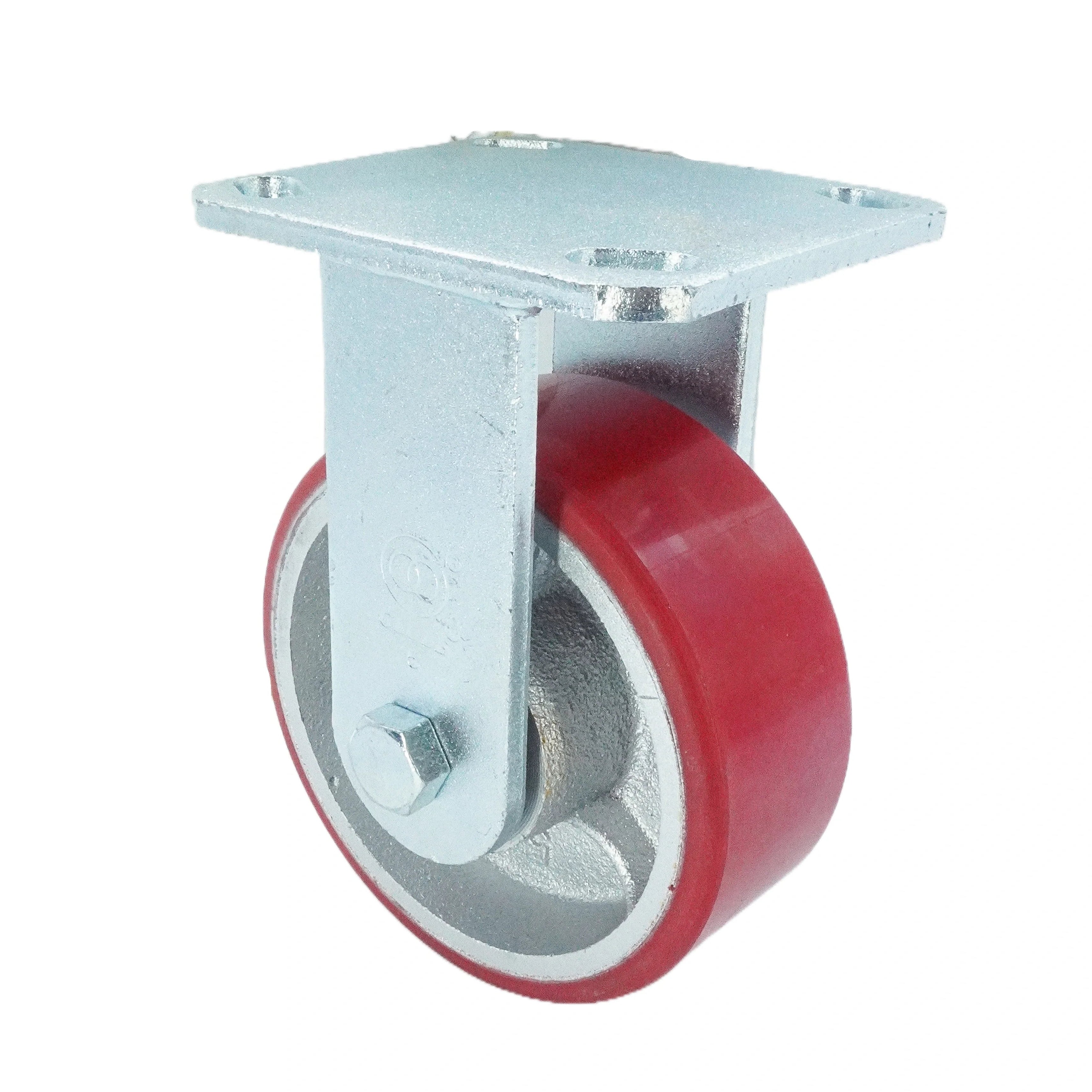 5 inch Polyurethane on Iron Wheel Rigid Caster | 772 lbs Capacity | Industrial Top Plate Caster