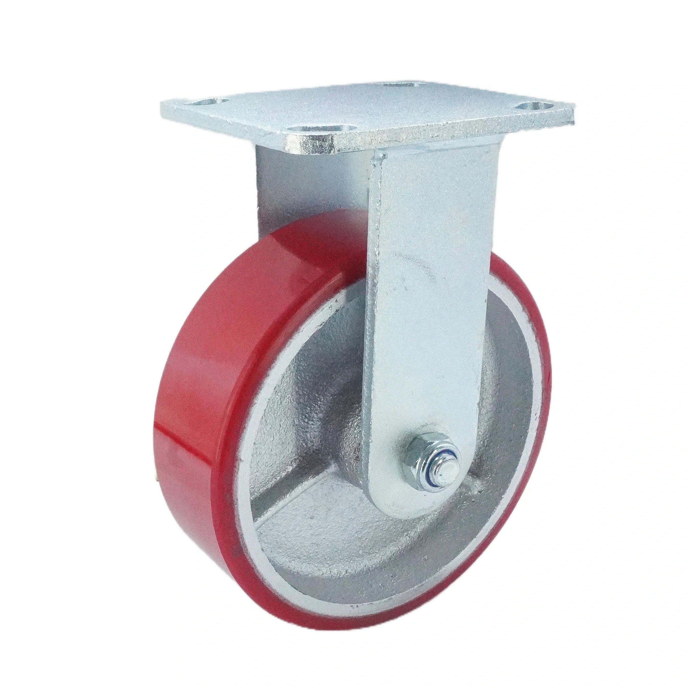 6 inch PU on Iron Wheel Top Plate Rigid Caster – 904 lbs Capacity