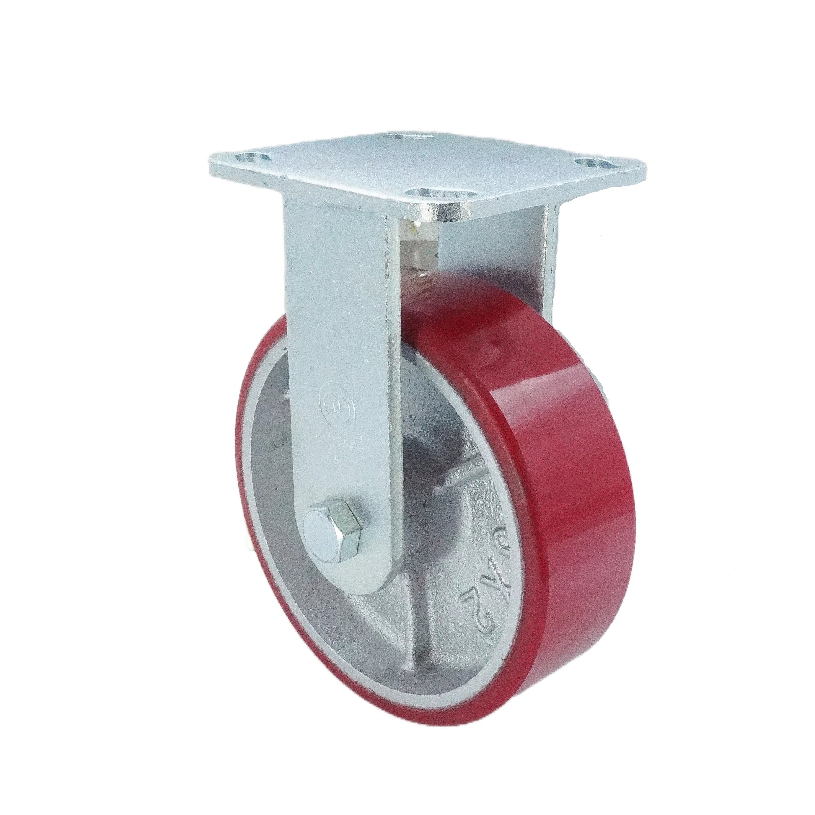 6 inch PU on Iron Wheel Top Plate Rigid Caster – 904 lbs Capacity