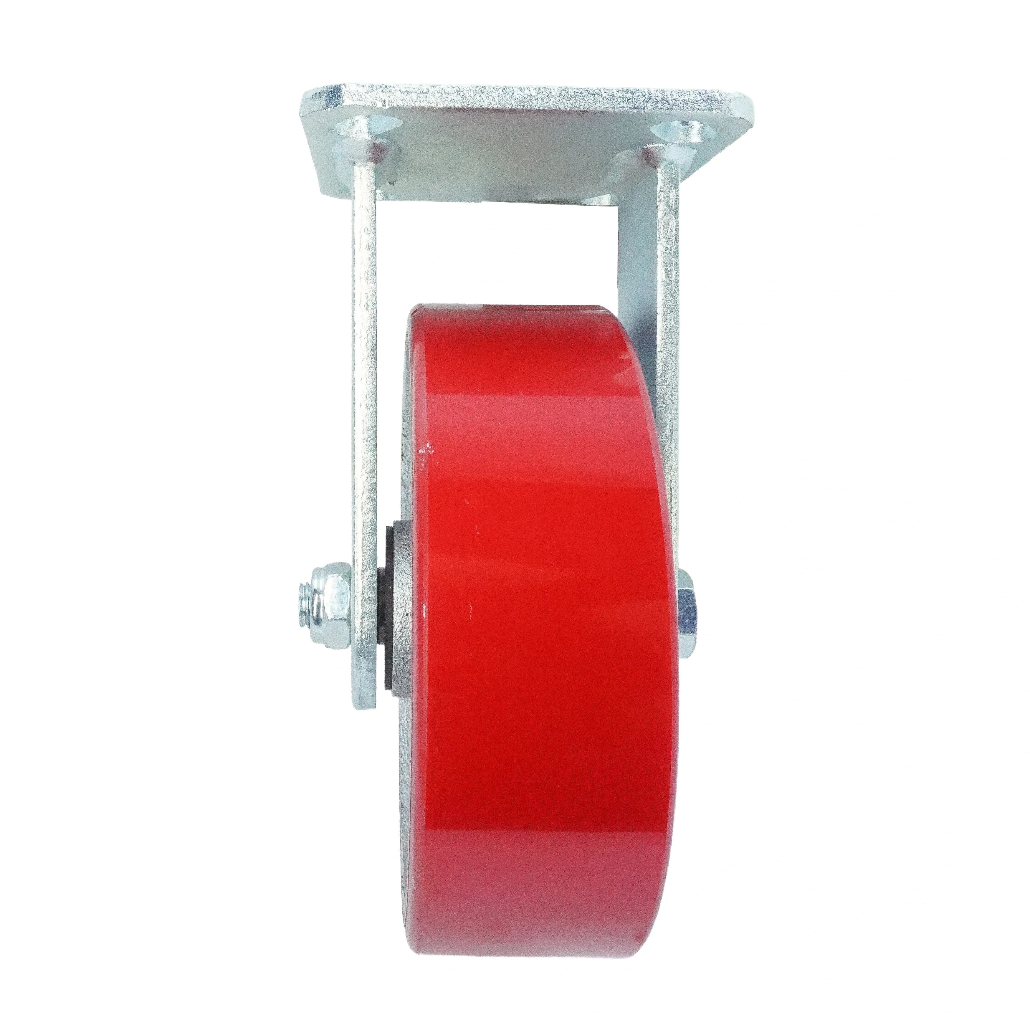 6 inch PU on Iron Wheel Top Plate Rigid Caster – 904 lbs Capacity