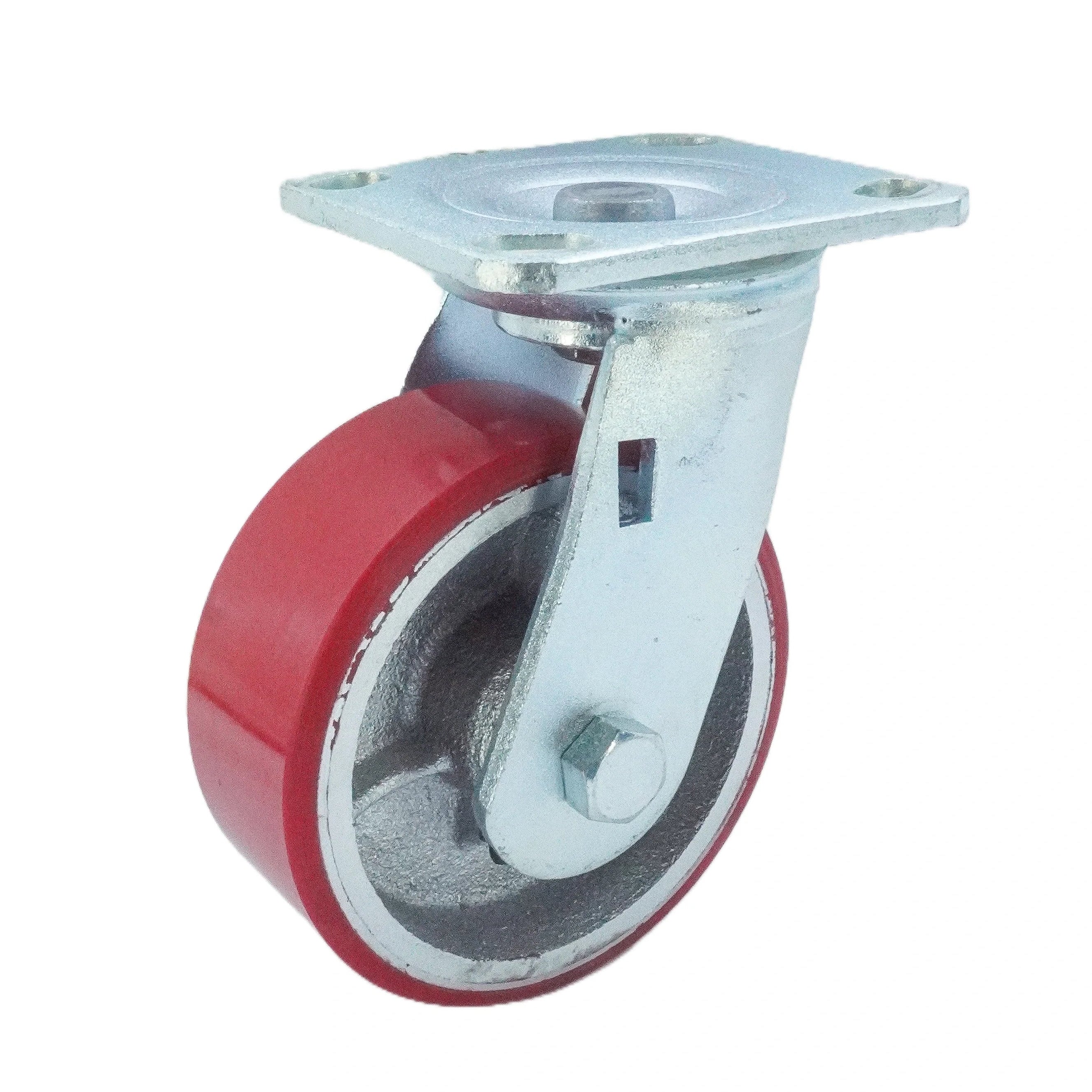 5 inch Polyurethane on Iron Wheel Swivel Caster | 772 lbs Capacity | Industrial Top Plate Caster