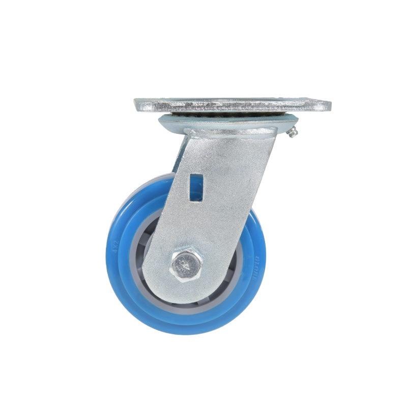 4×2 polyurethane industrial caster side view
