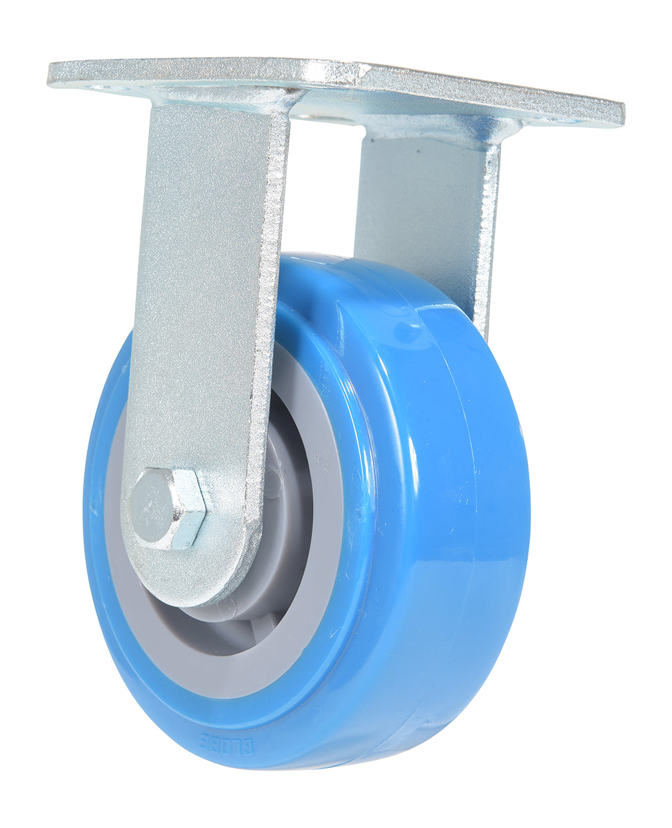5 inch Premium Polyurethane on Polyolefin Wheel Top Plate Rigid Caster (771 lbs Capacity)