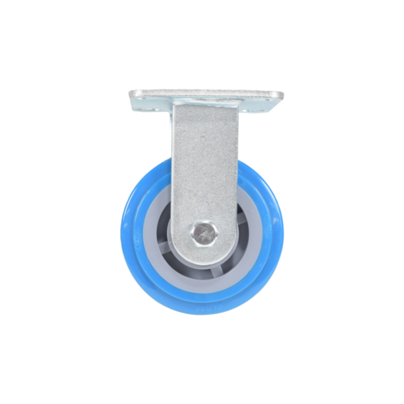 5 inch Premium Polyurethane on Polyolefin Wheel Top Plate Rigid Caster (771 lbs Capacity)