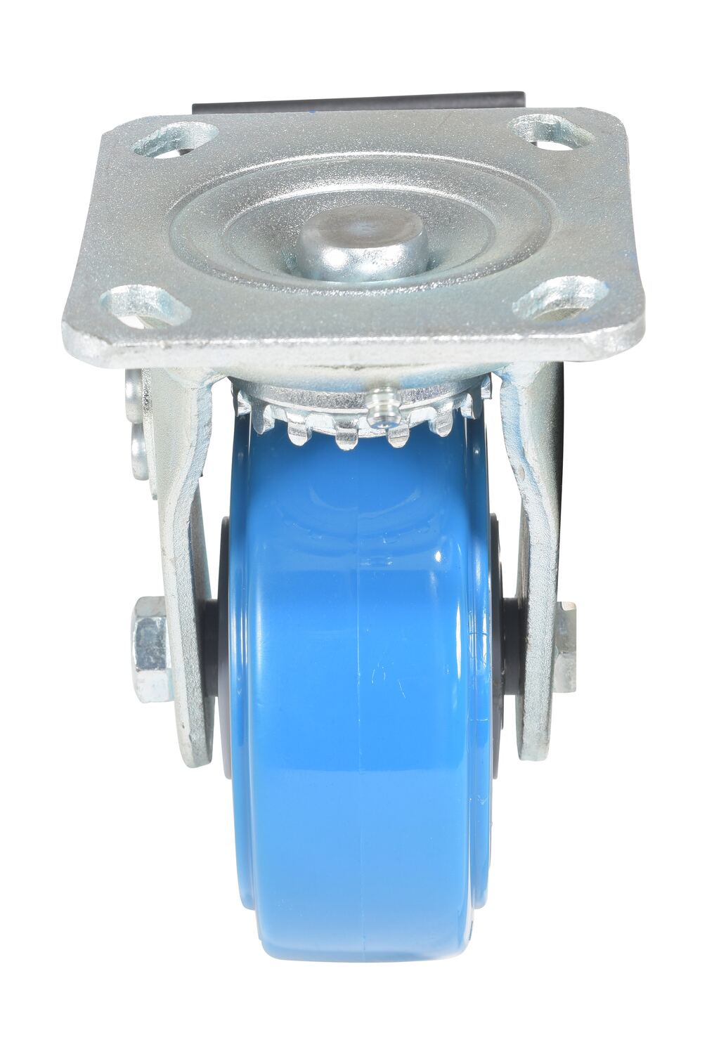 5 inch Premium Polyurethane on Polyolefin Wheel Plate Swivel Caster with Total Lock