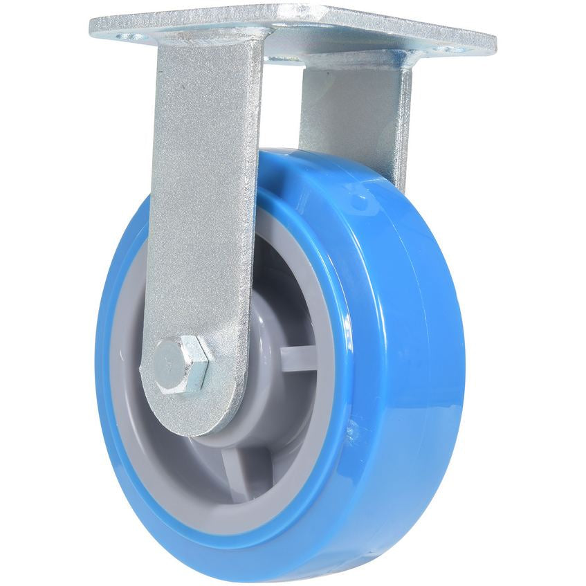 6 inch Premium Polyurethane on Polyolefin Wheel Top Plate Rigid Caster | 904 lbs Capacity