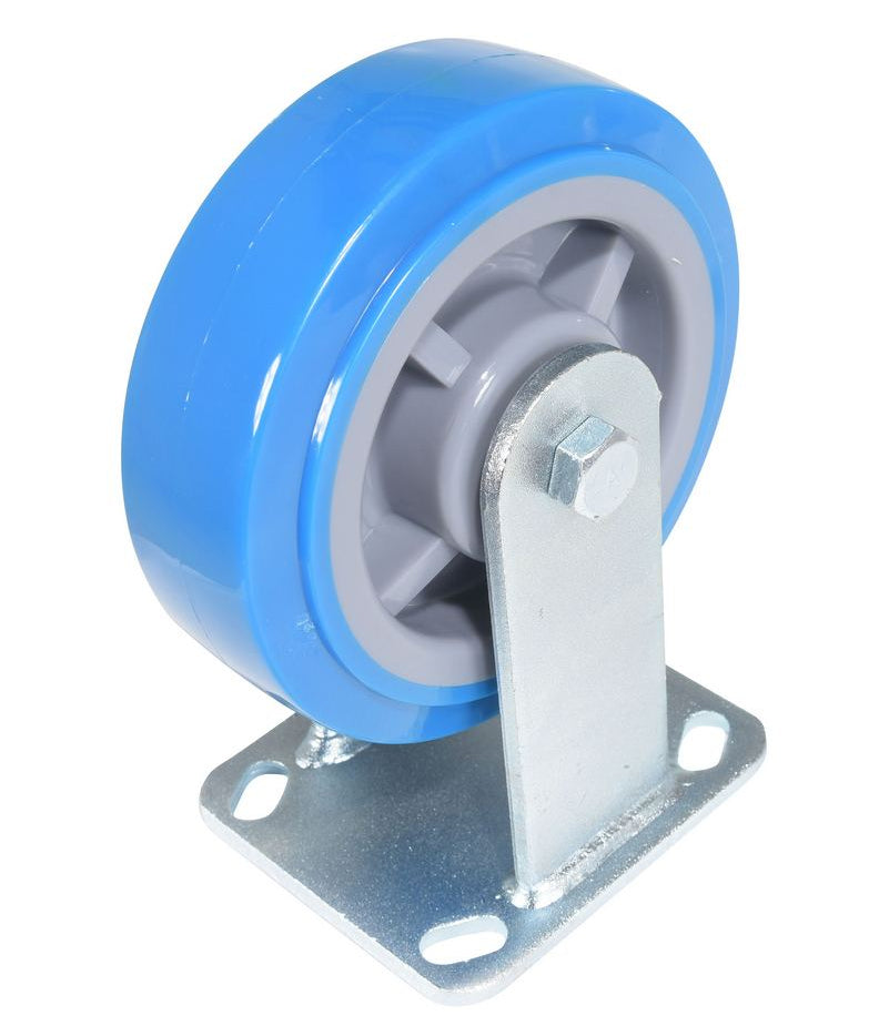 6 inch Premium Polyurethane on Polyolefin Wheel Top Plate Rigid Caster | 904 lbs Capacity