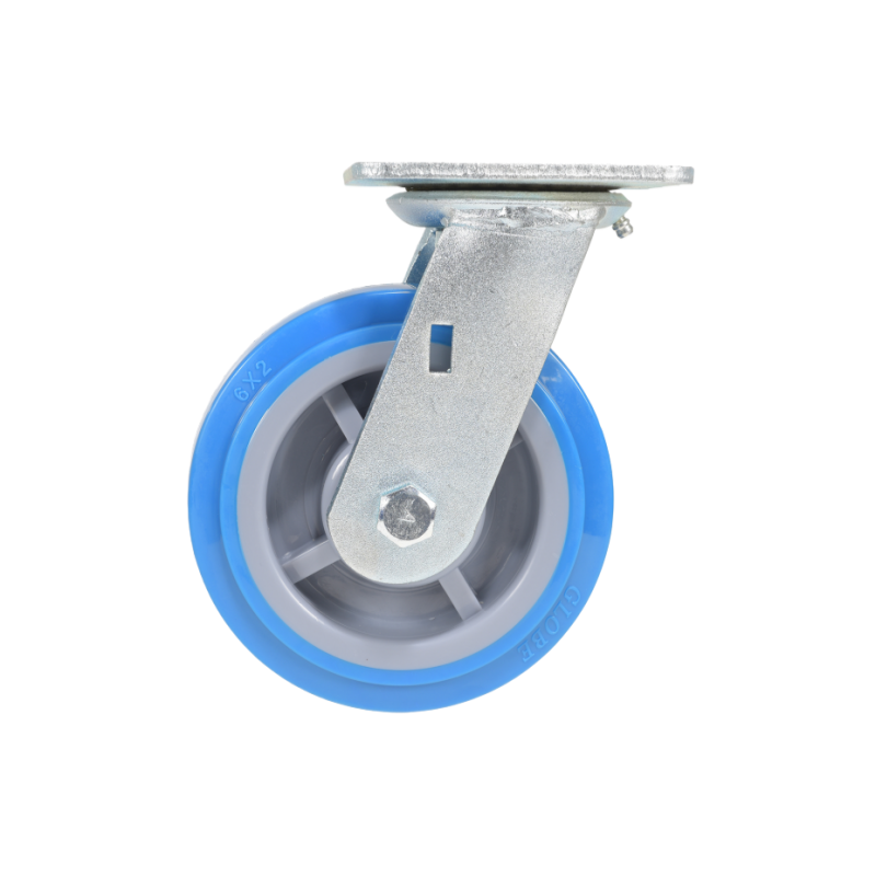6x2 polyurethane on polyolefin swivel caster front view