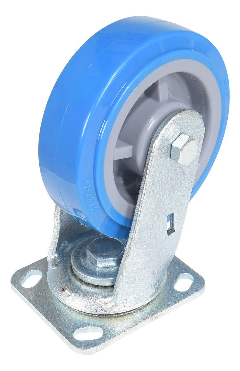 6 inch Premium Polyurethane-on-Polyolefin Wheel Top Plate Swivel Caster | 904 lbs Capacity