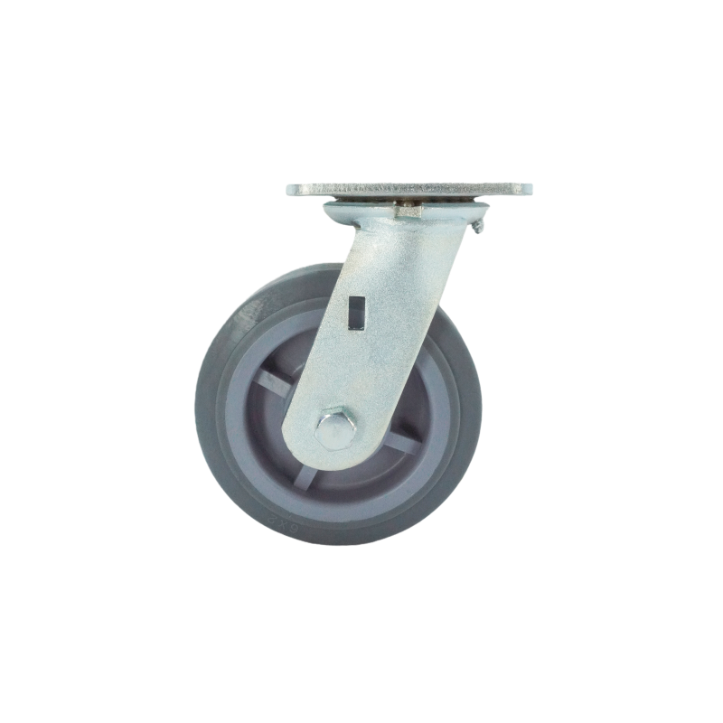 6 inch Premium TPR on Polyolefin Top Plate Swivel Caster | 617 lbs Capacity