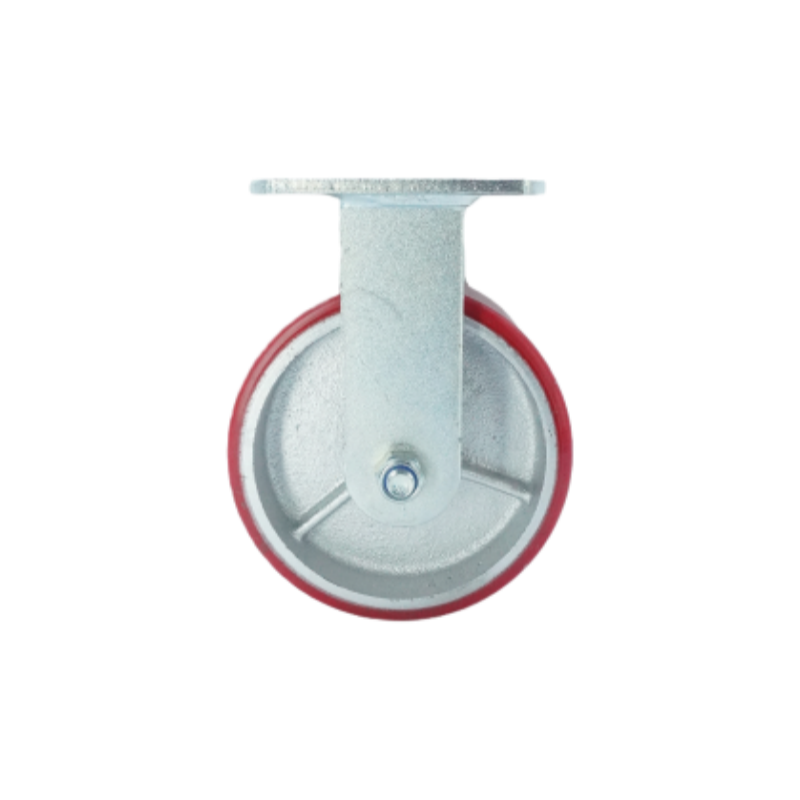 6 inch PU on Iron rigid caster front view