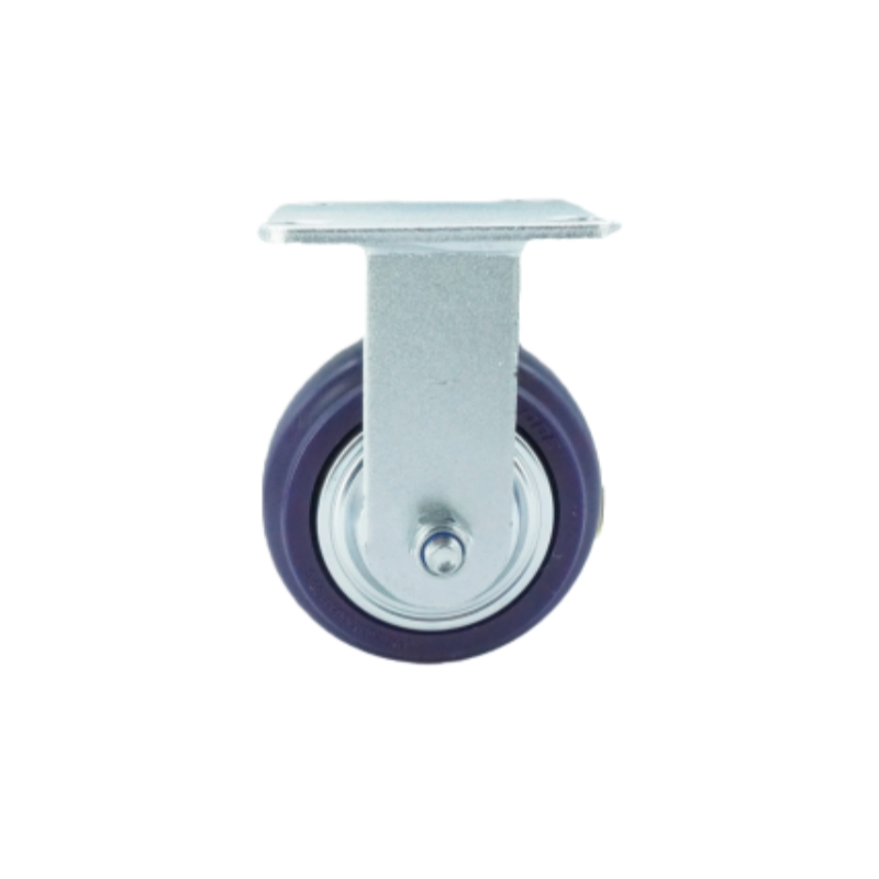 Industrial rigid caster with endurance tread side view